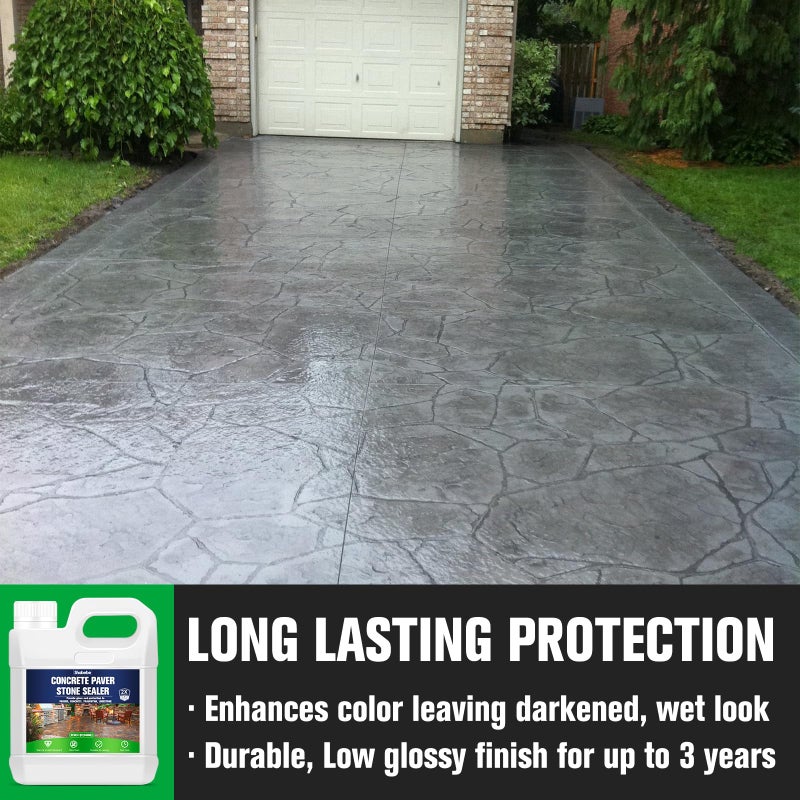 Shabebe Premium Stone Sealer, 1 Gallon - Max Gloss Wet Look for Pavers, Driveways & Patios - Waterproof & UV Resistant, Long-Lasting Protection with Enhanced Color for Natural Stone Surfaces - Image 5